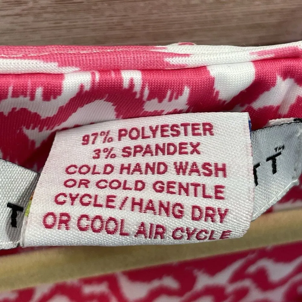 Gretchen Scott Womens Medium Dress Pink Arabesque Ruffle Neck 3/4 Sleeve Stretch - Image 4