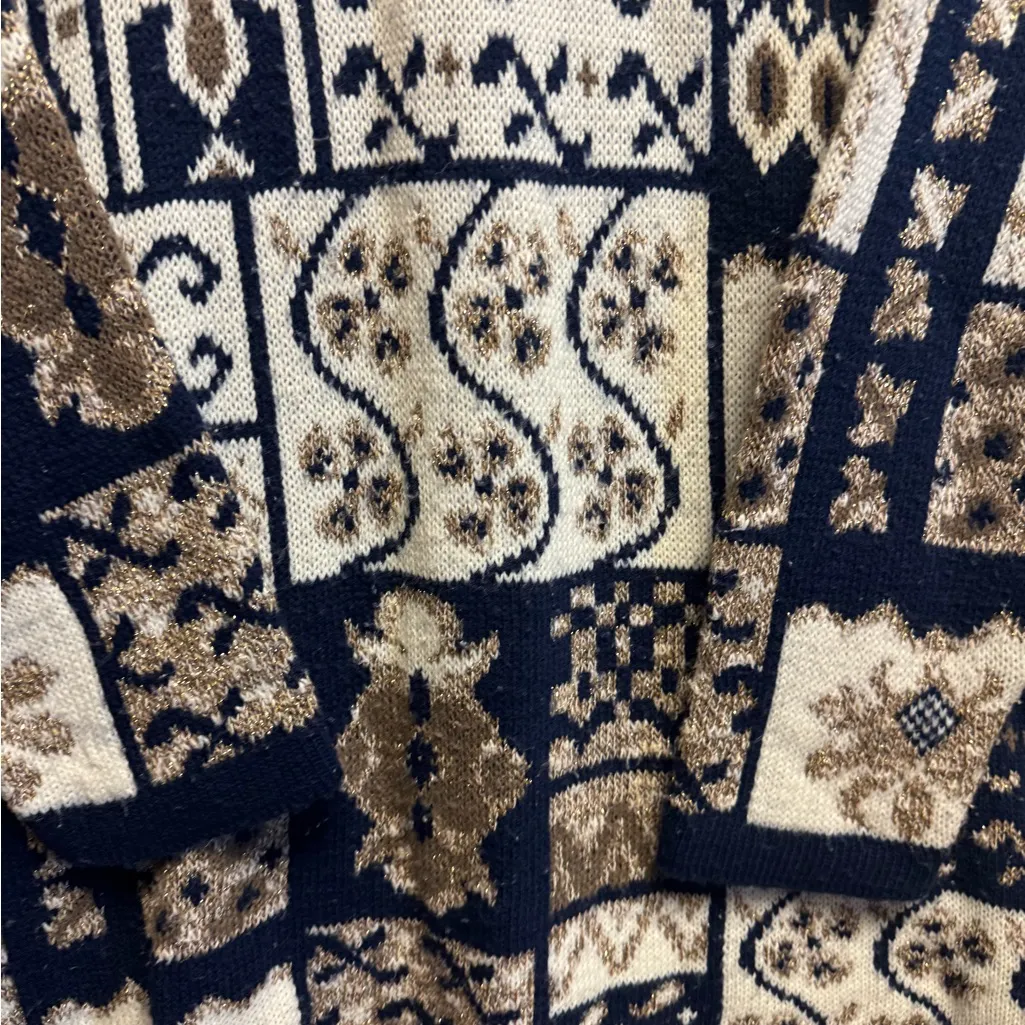 Huntington Ridge Black and Cream Sweater Blue Size L - Image 4