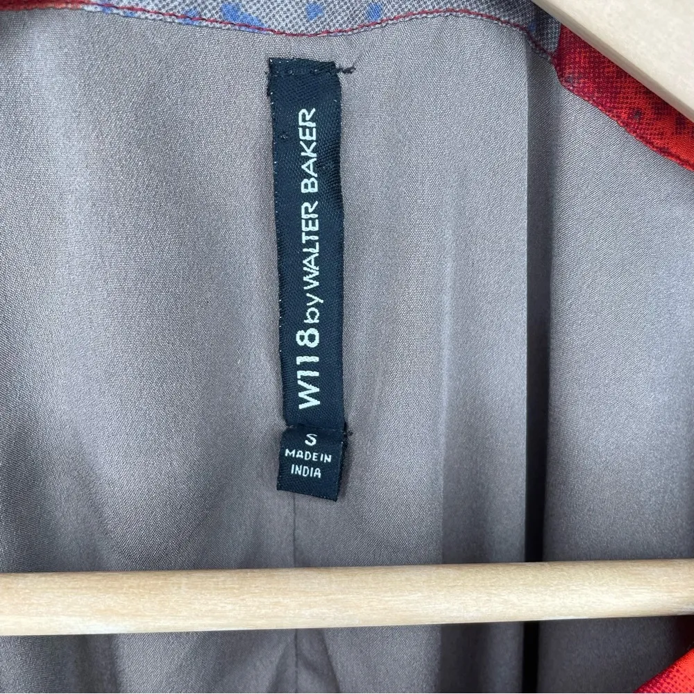 Walter Baker W118 Abstract Print Mini Dress Sheath Red Gray Size Small - Image 3