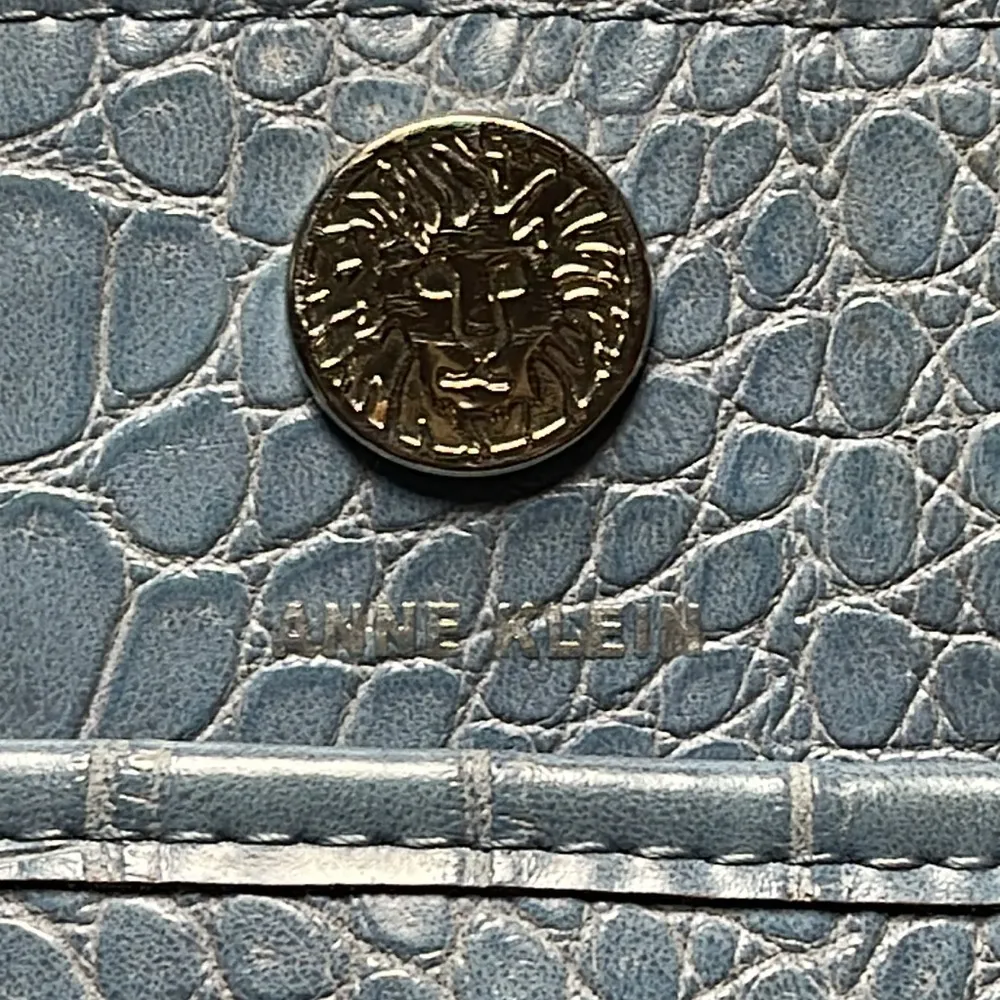 Anne Klein Blue Crocodile-Embossed Tote Bag - Image 4