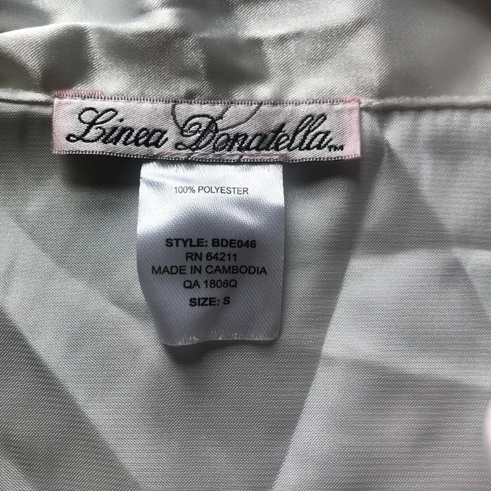 Linea‎ Donatella Women's Pajama Top Only Satin Short Sleeve White Size Small NWT - Image 7