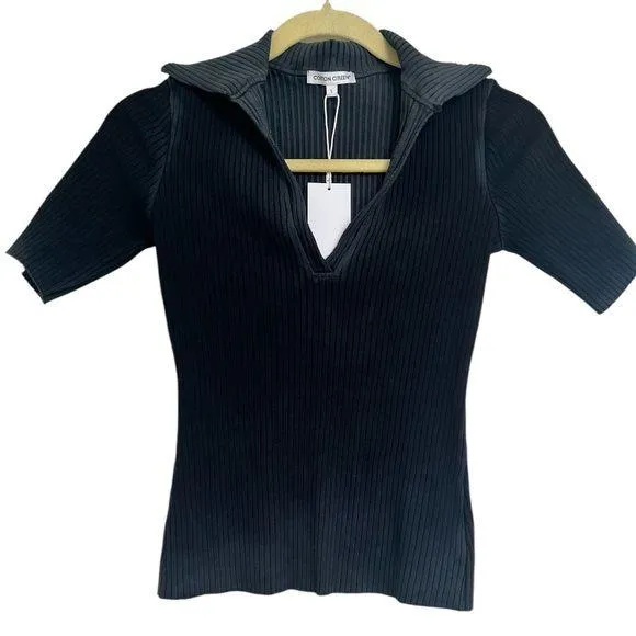 COTTON CITIZEN Ibiza Polo in Vintage Black size Small Short Sleeve NWT - Image 1