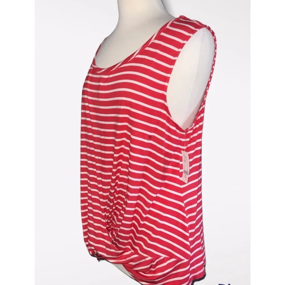 New York & Co 2Pc Lightweight Oversized Hoodie & Sleeveless Striped Tank Top XL - Image 8