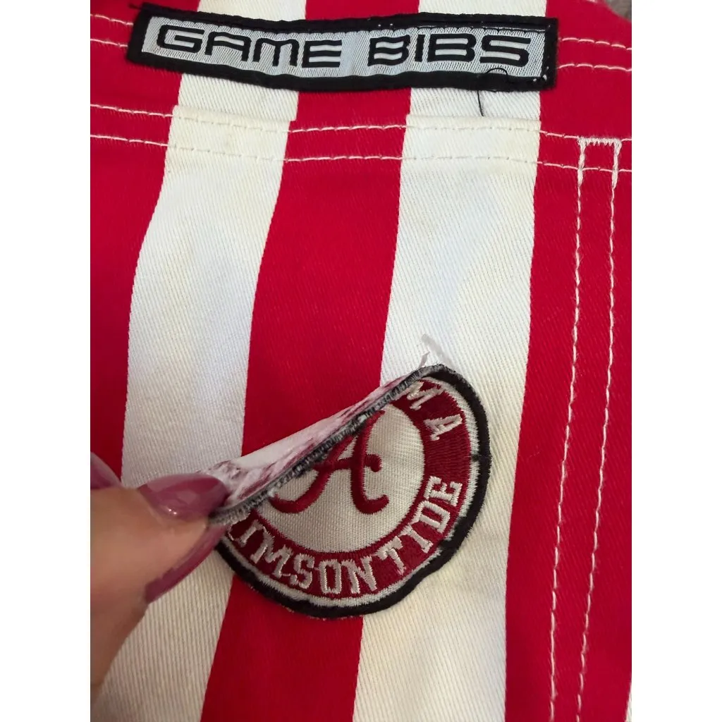 GAME BIBS Women's Alabama Crimson Tide Striped Roll Tide Overalls Size XS - Image 12