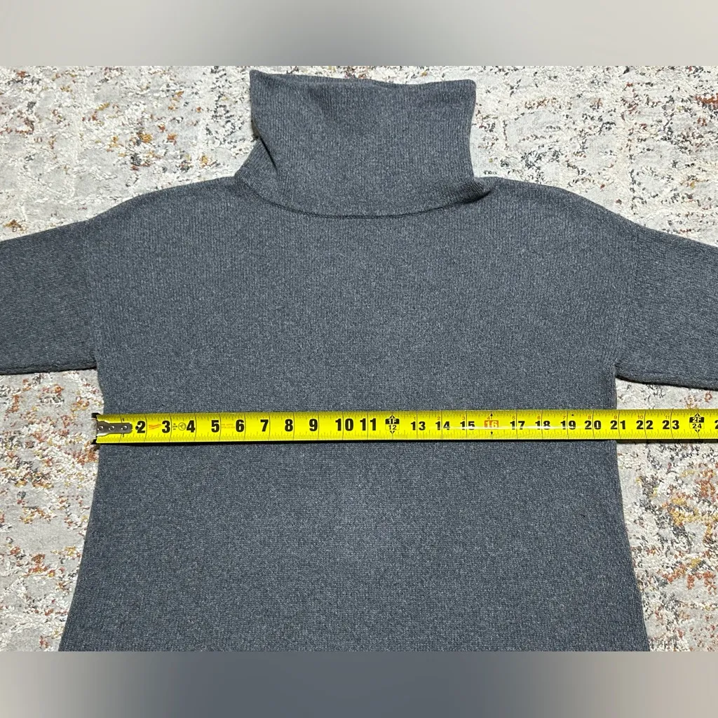 Eileen Fisher organic cotton & cashmere turtleneck tunic sweater size XXS - Image 6