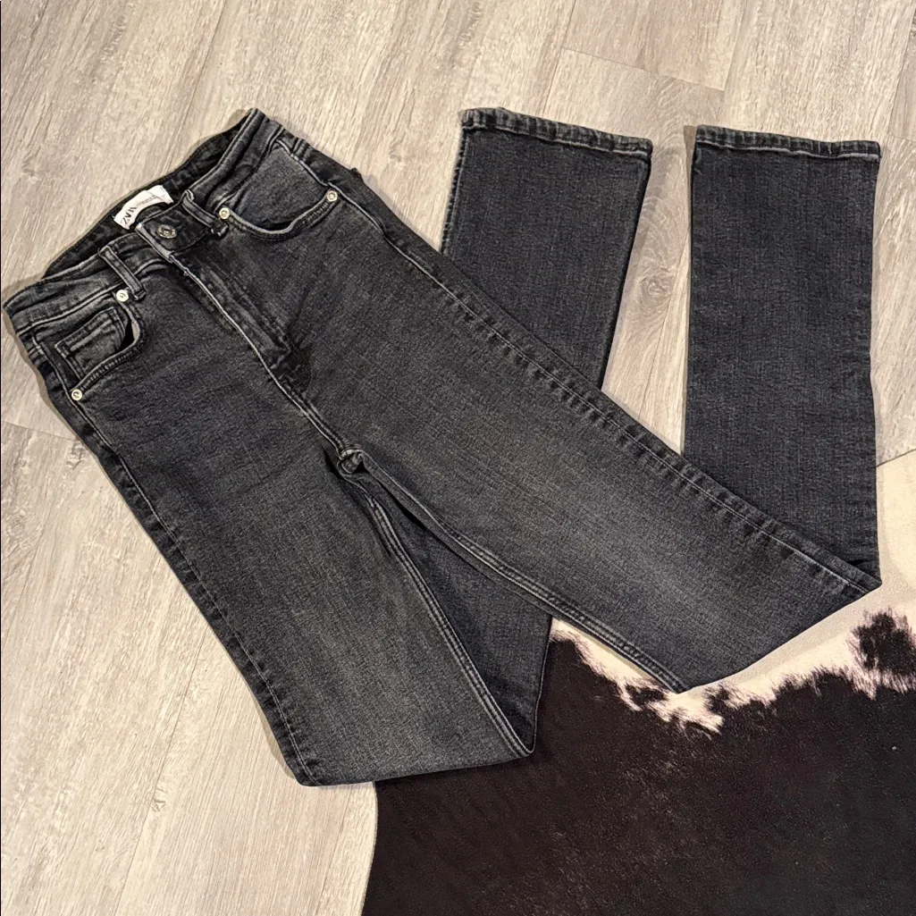 🖤Zara Washed Black Slit Jeans•Size:2🖤 - Image 3