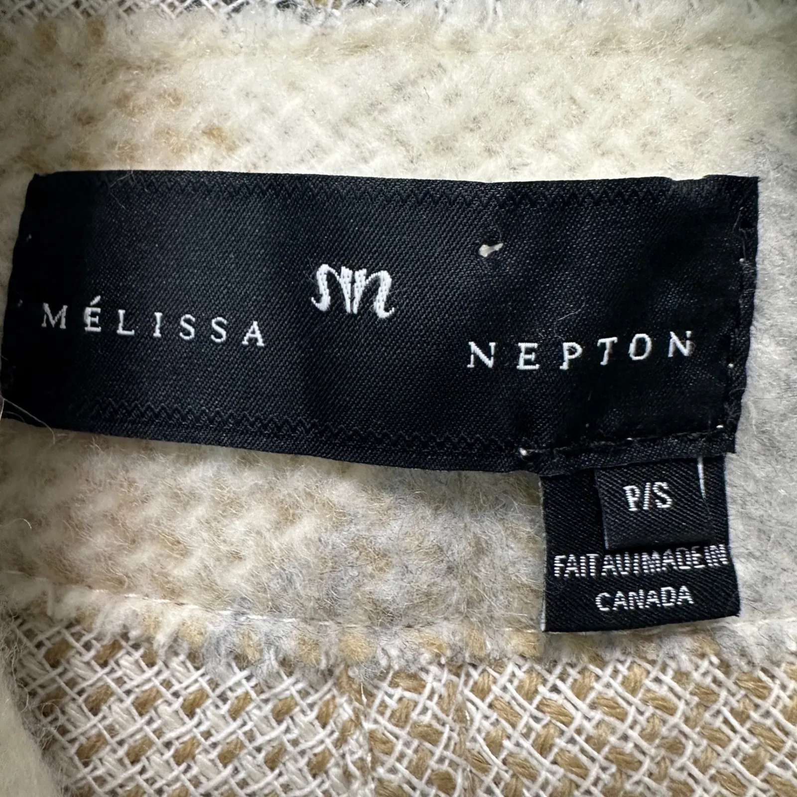 Melissa Nepton Anthropologie Becca Women Plaid Coatigan Coat Scarf Grey Beige PS - Image 4