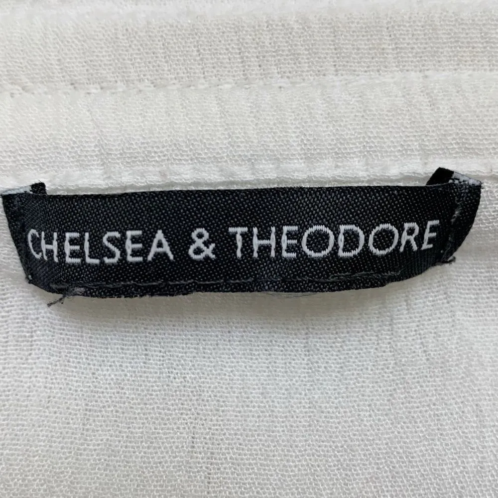 Chelsea & Theodore Flowy Gauze Off the Shoulder Top White Size M - Image 11