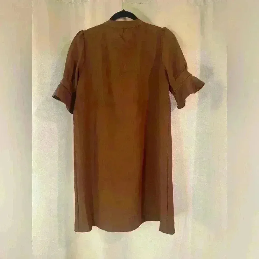 Women’s Brown V-Cut Dress - Image 2