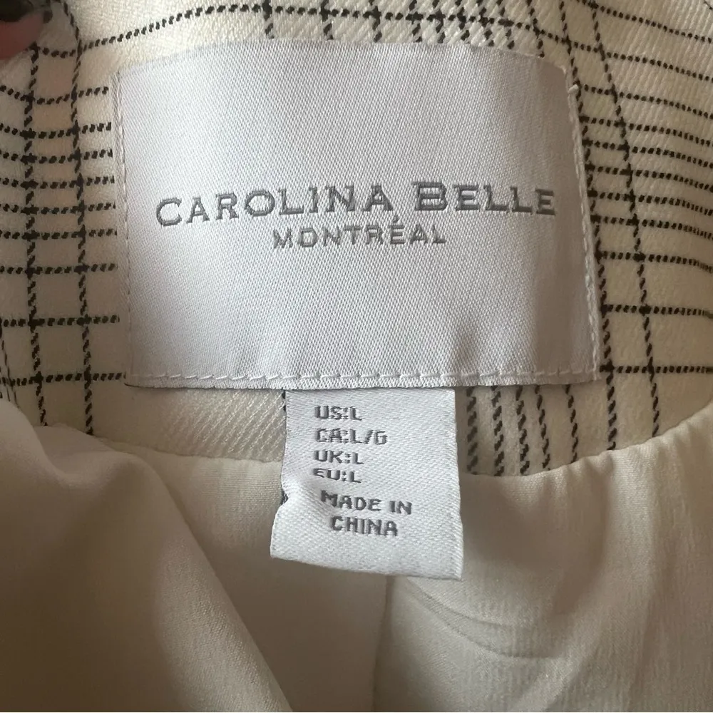 Carolina Belle Montreal B/W Plaid Coat Jacket Size Large Fully Lined Car… - Image 4