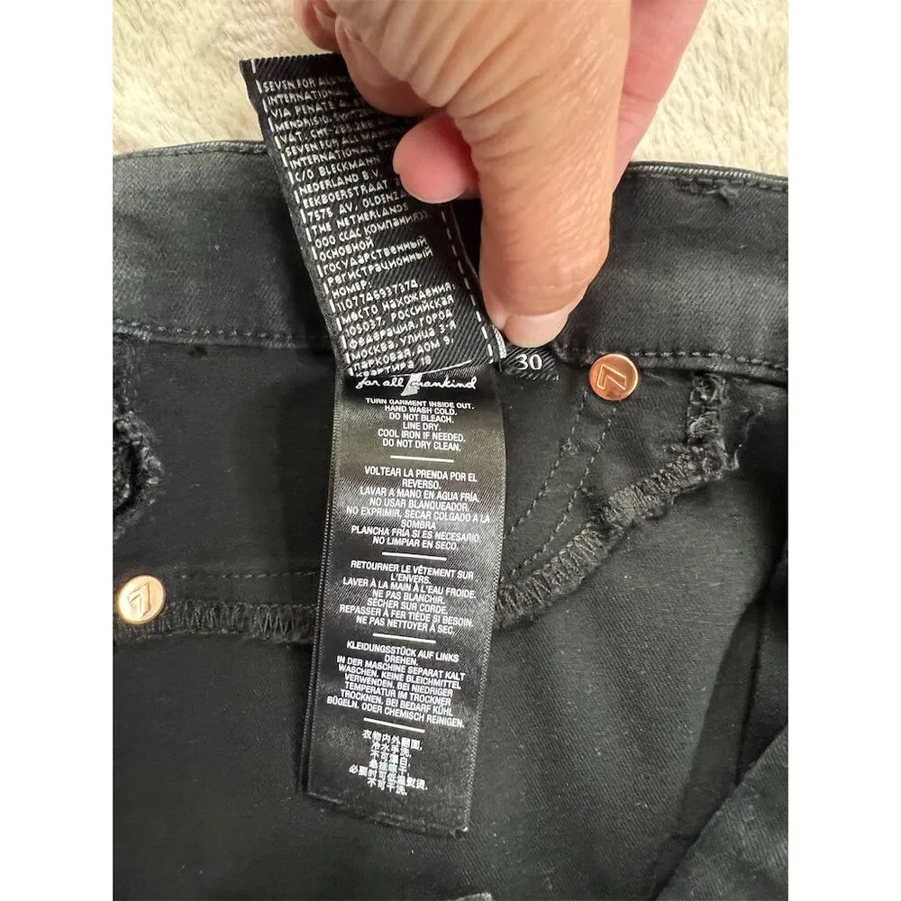 7 For All Mankind Blair High Waist Ankle Skinny Jeans Black Size 30 Wome… - Image 8