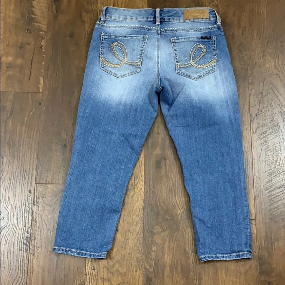 Seven7 Thick Stitched Crop Light Wash Jeans - Image 5