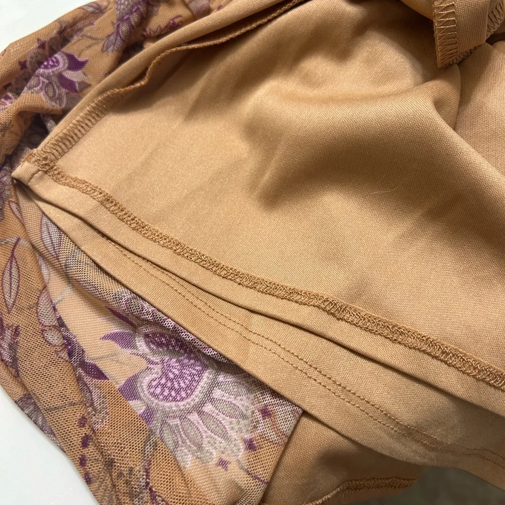 House of Harlow 1960 2pc Maxi Floral Print Stretchy Skirt Set(Size Small) Orange - Image 7