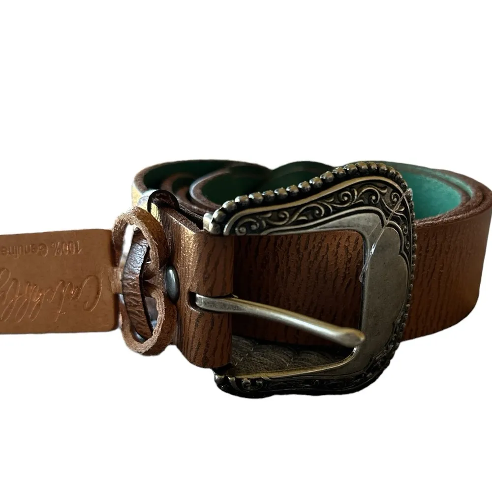 NWT Catchfly 100% Genuine Leather Belt Braided Western Brown Size XL - Image 3