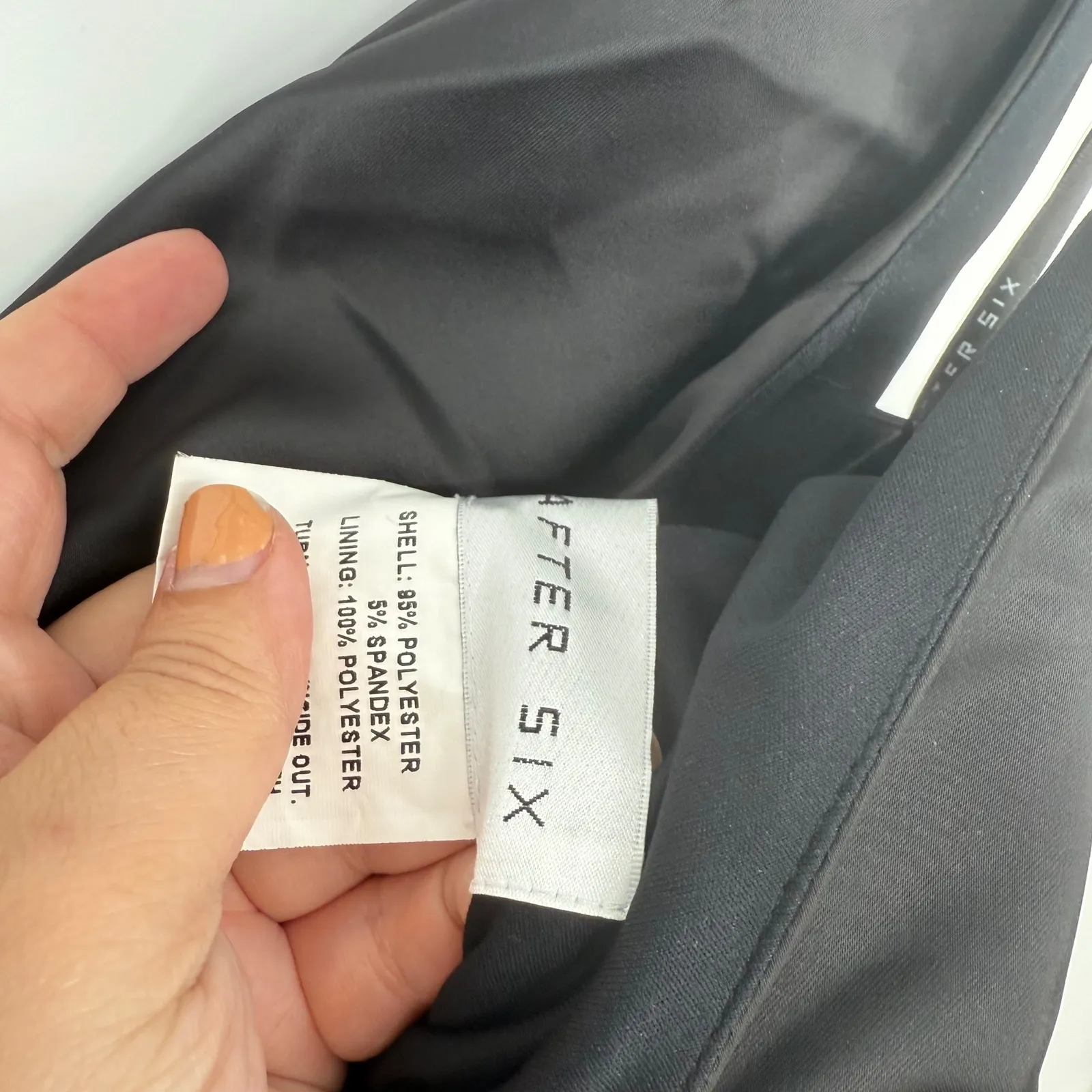 After Six Black One Shoulder Ruched Long Formal Evening Gown Dress Size 8 - Image 8