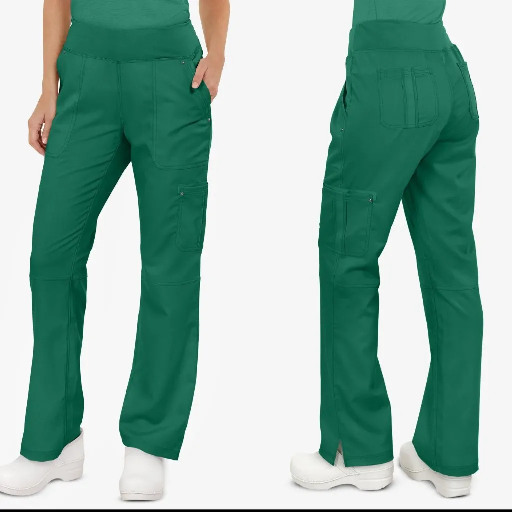 Purple Label by Healing Hands Yoga Scrub Pants Hunter Green XXS - Image 2