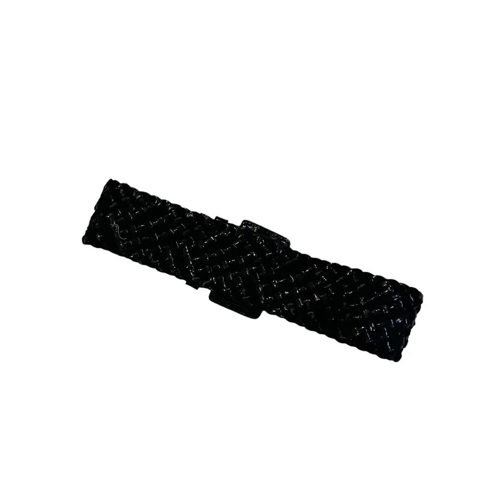 Hobbs 3” Wide Width Black Braided Patent and Leather Braised Belt - Image 6