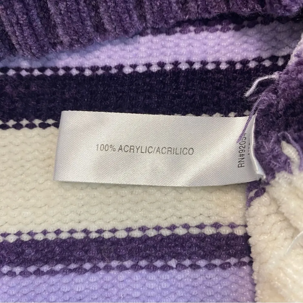 Carolyn Taylor Purple Striped Crew Neck Sweater - Image 4