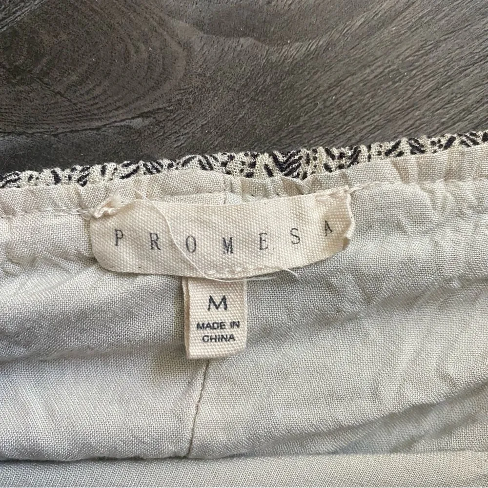 Promesa Halter Midi Dress Black Cream Back Tie Boho Vacation - Image 6