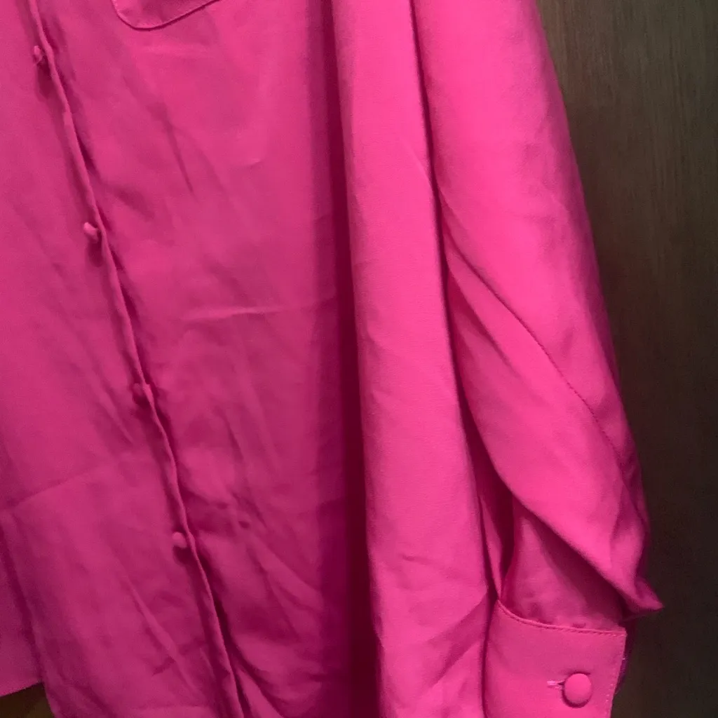 Yves St. Clair Vibrant Pink Blouse Red Size 18 - Image 4