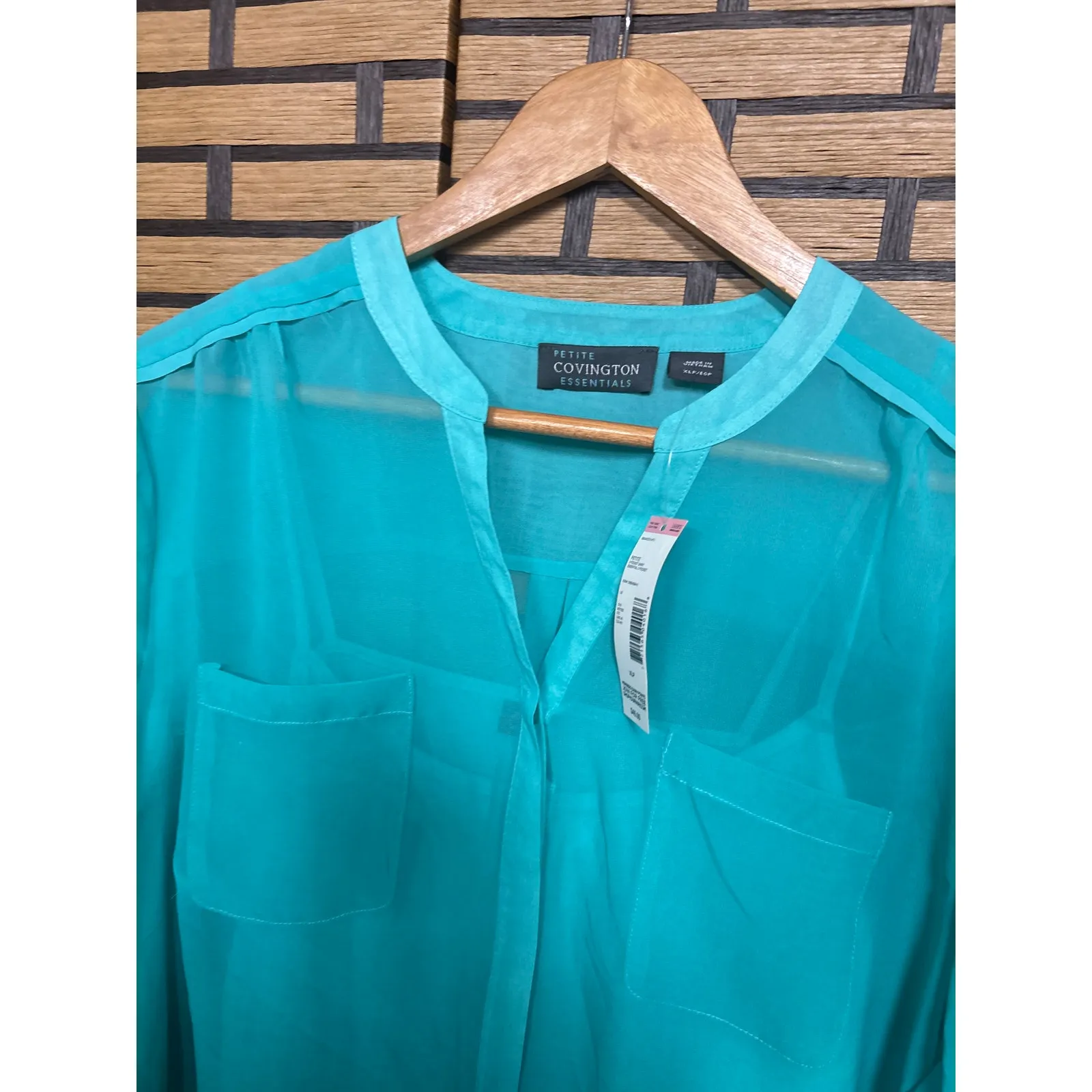 Covington Turquoise Blouse Size XL Petite - Image 3
