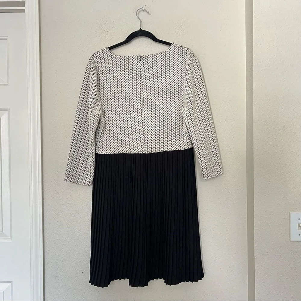 Ganni Anthropologie Jacquard Jersey Knife Pleated Dress Size Large - Image 6