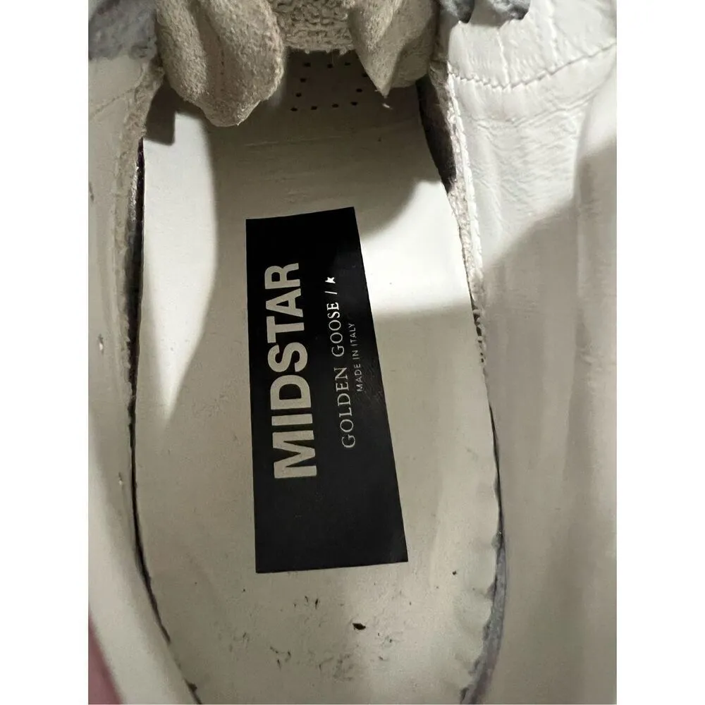 Golden Goose WM Mid Star LTD in pink leather w glitter star & black flash SZ 36 - Image 8