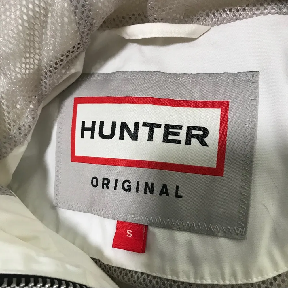 Hunter  Original Smock Cotton Rain Jacket Coat White Small - Image 12