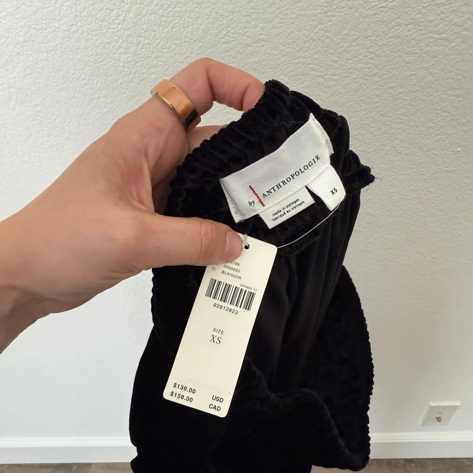 [Anthropologie] Black Velvet The Somerset Wide Leg Pants Elastic Waist NWT Sz XS - Image 8