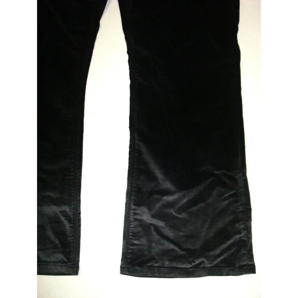 New Womens Designer Hudson Jeans 28 Black Silver NWT $225 Velvet Crop Pants High - Image 3