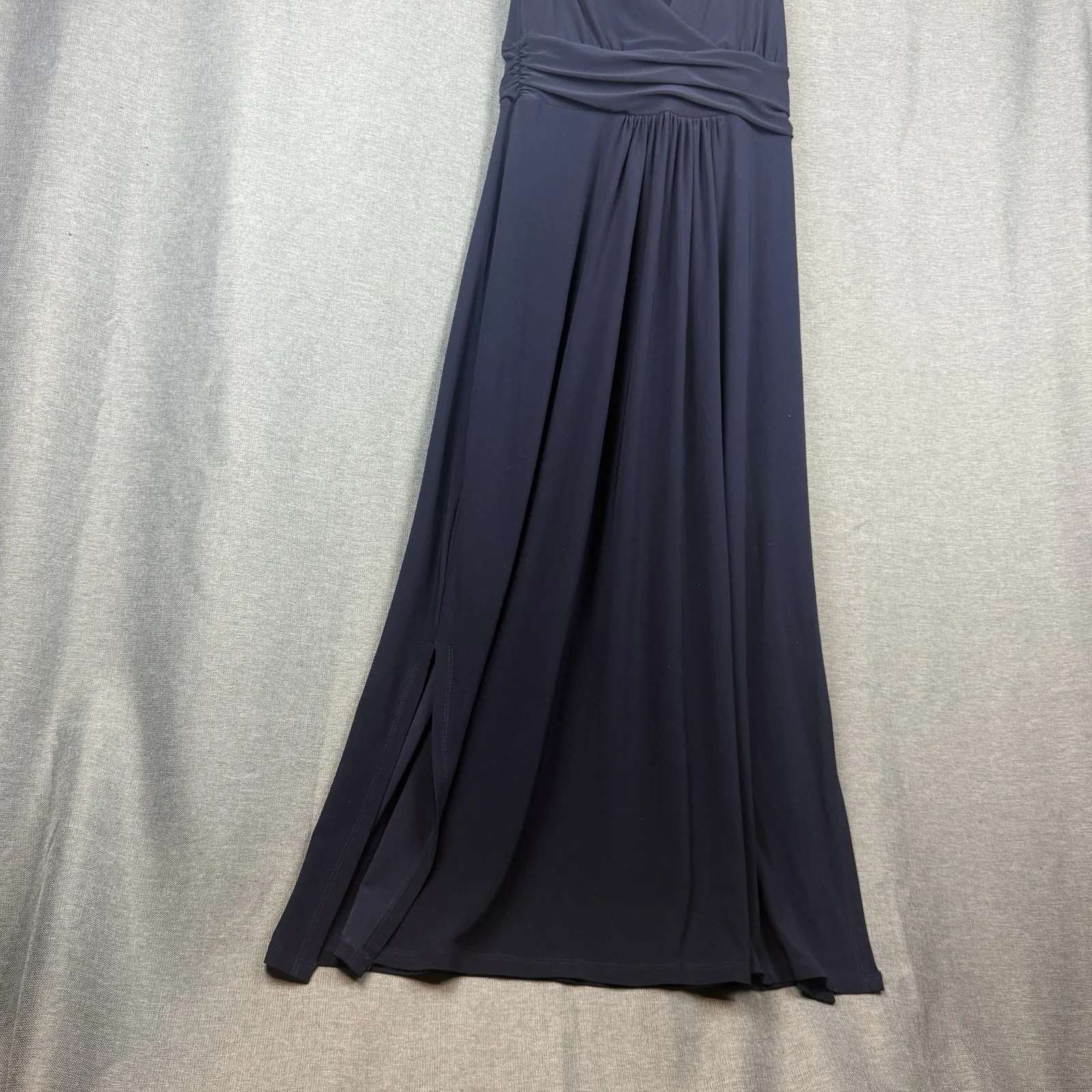 Tommy Hilfiger‎ Women's Size 6 Navy Blue Formal Maxi Dress Sleeveles Side Slit - Image 2