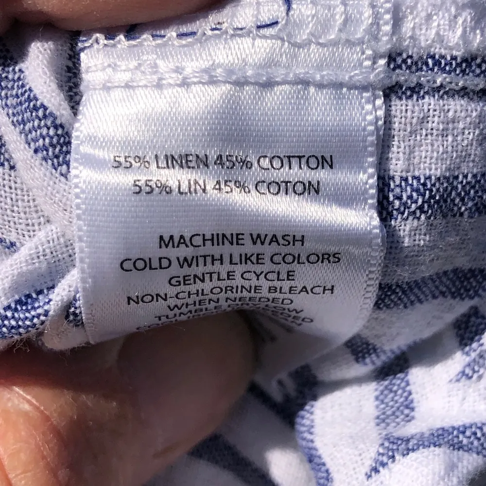 Beachlunchlounge Blue Striped Pullover Blouse Women's Medium - Image 9