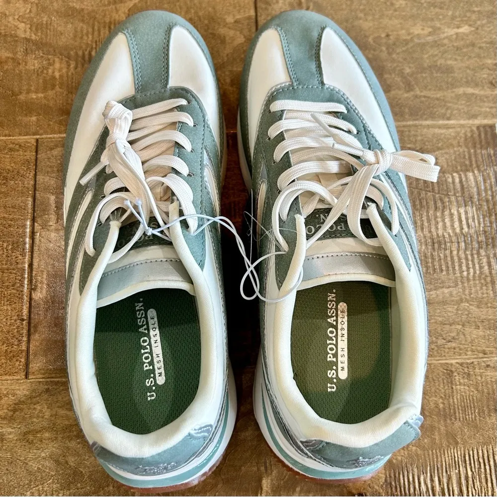 U.S. Polo Assn. Women’s Xena Athletic Sneakers Sage Green Silver Size 10 NWT - Image 5