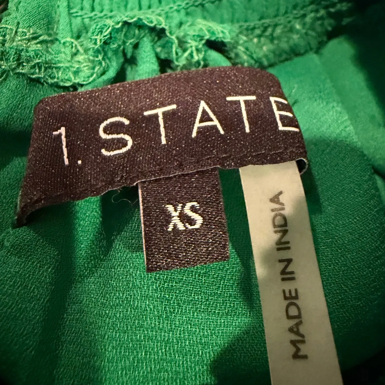 1.‎ STATE Tiered Ruffle Sleeveless Mini Dress Women's XS Green Dainty Feminine - Image 9