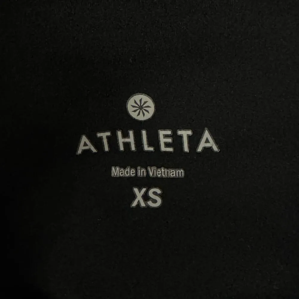 Athleta X-Small Capri Leggings Activewear Mesh Accent Elastic Waist Pocket Black - Image 7