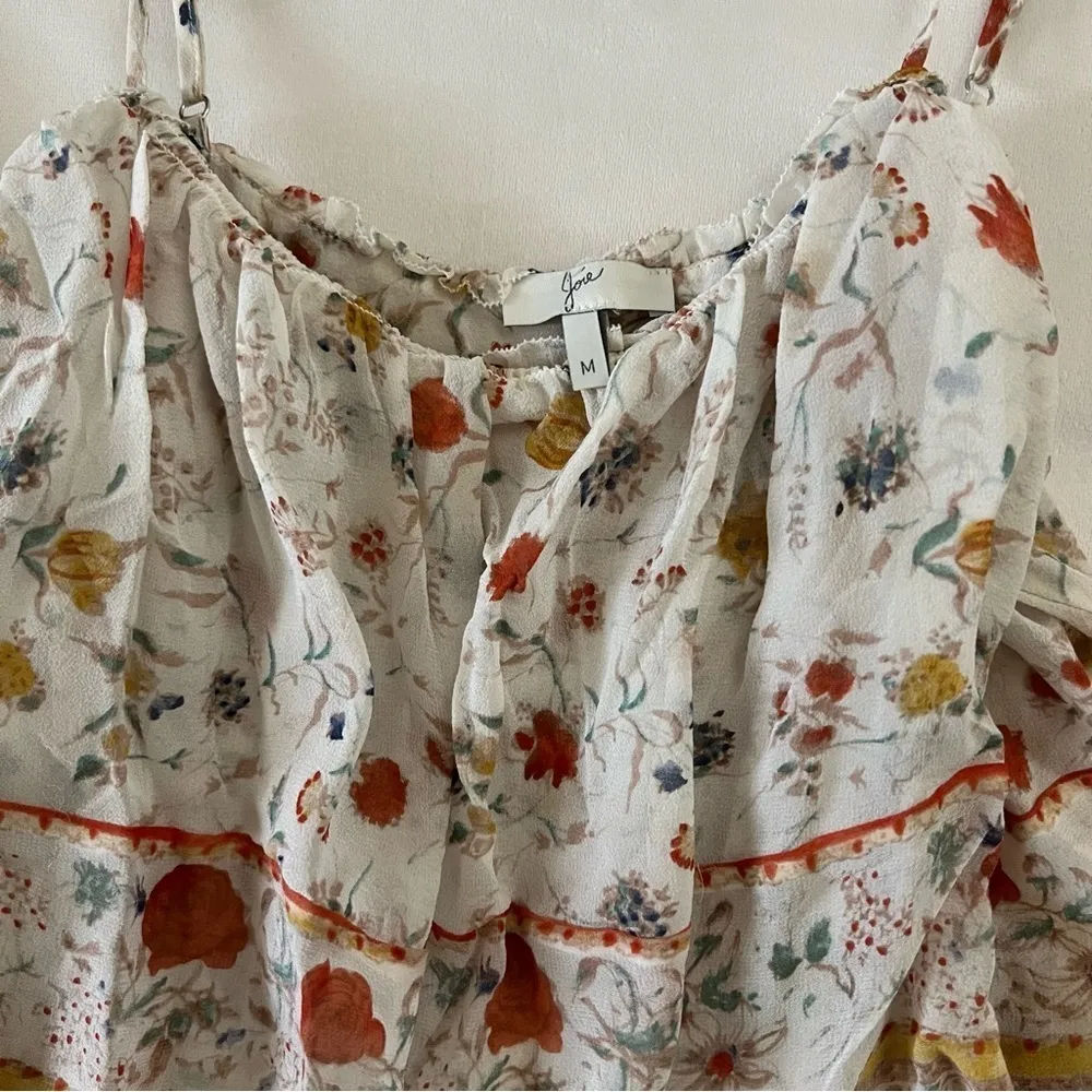 Joie Vernita Silk Maxi Dress - White Floral Pattern - Image 9