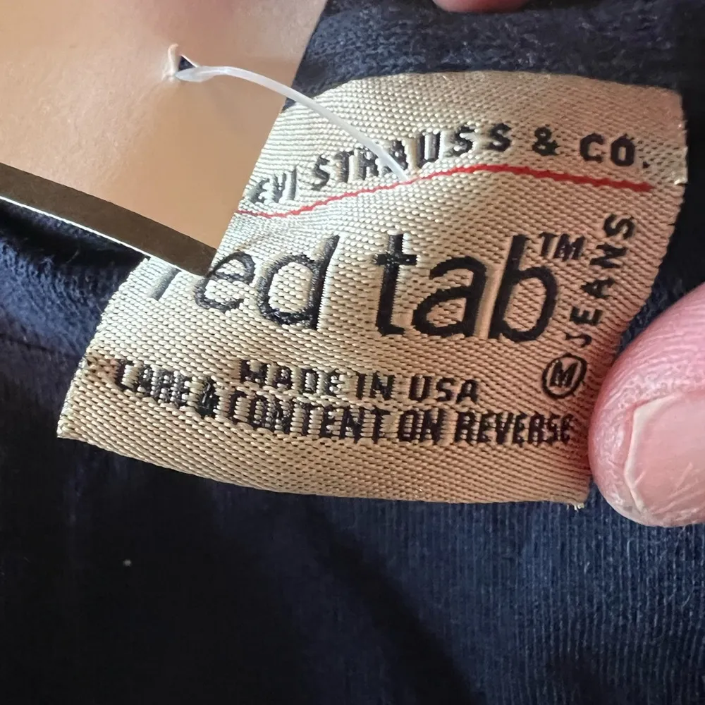 Levi Strauss Two Horse Brand Vintage T-Shirt NWT Medium Levi’s Levis Blue Flag - Image 7