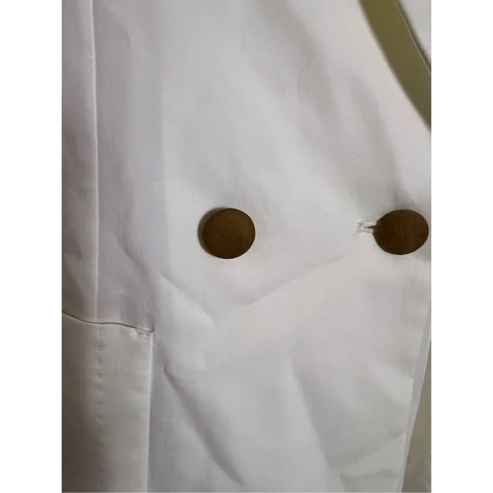 Michele Negri NWT double breasted blazer jacket suede buttons euro size 48 US L White Size L - Image 10