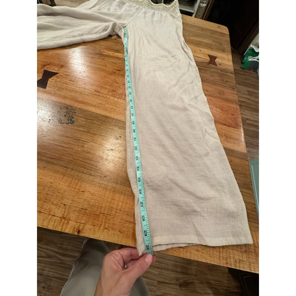 Women's JM Collection Beige Wide Leg Pants M with Gold Trim - Image 6