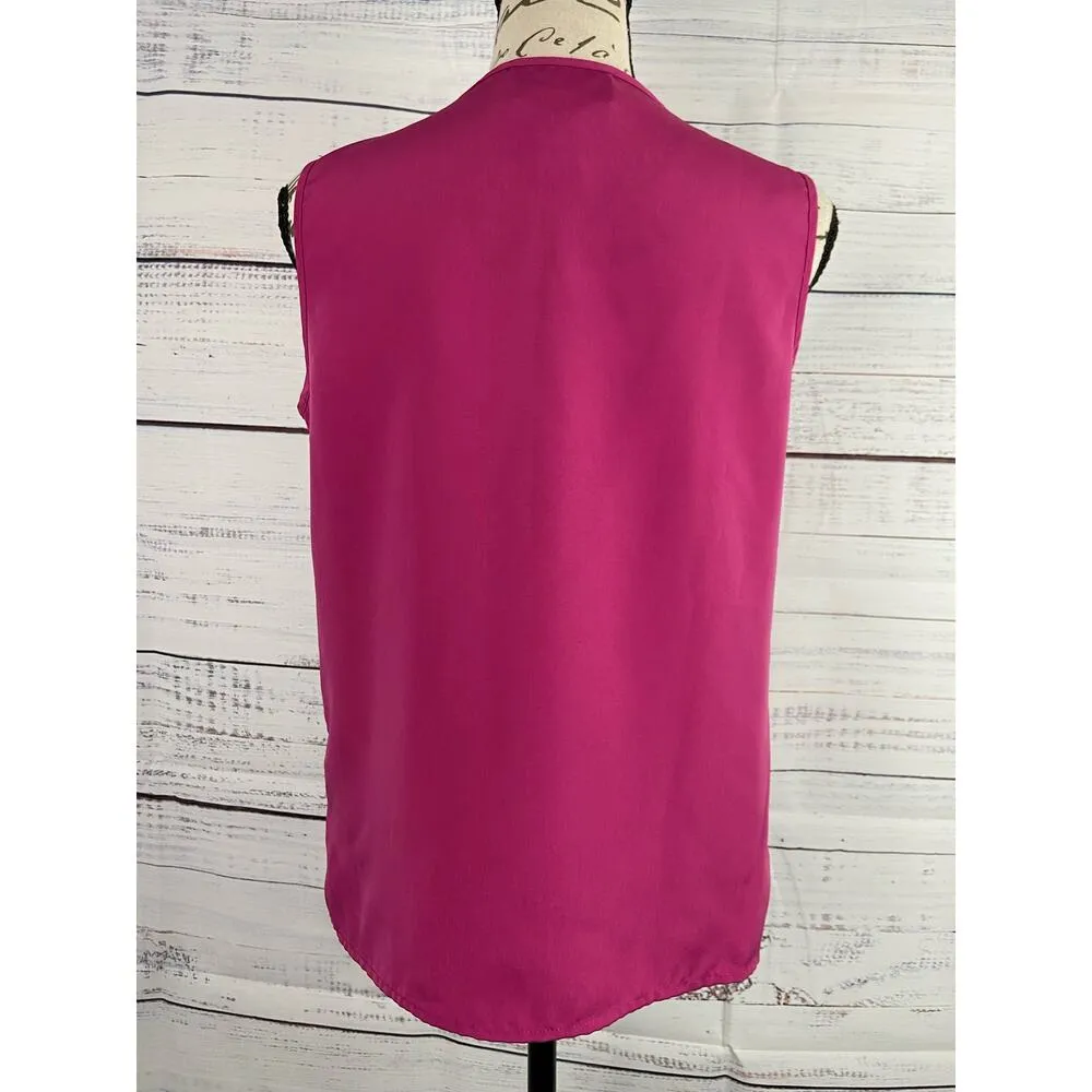 Susan Graver Style Sleeveless Blouse Womens XS V Neck Pink Cami Tank Shell - Image 4