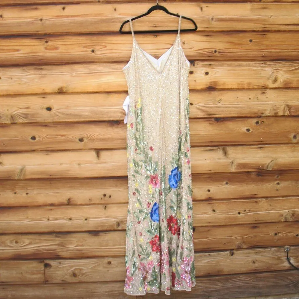 Mac Duggal 5475 Women's  Floral Embellished Spaghetti Strap Gown - Image 10