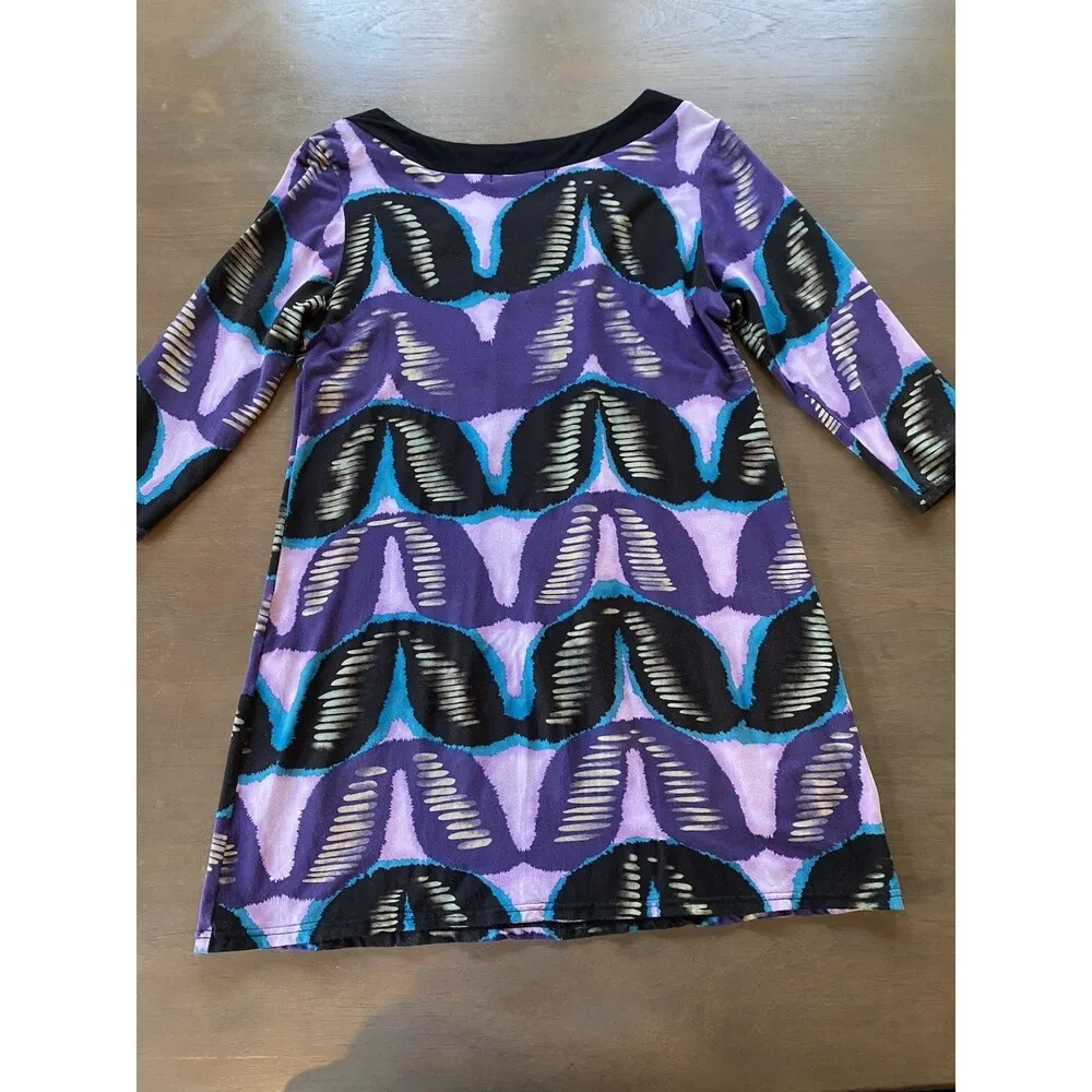 Joyous & Free Tunic Dress Size M Purple Beaded Resort Cover Up Vacay Quiet Lux Size M - Image 6