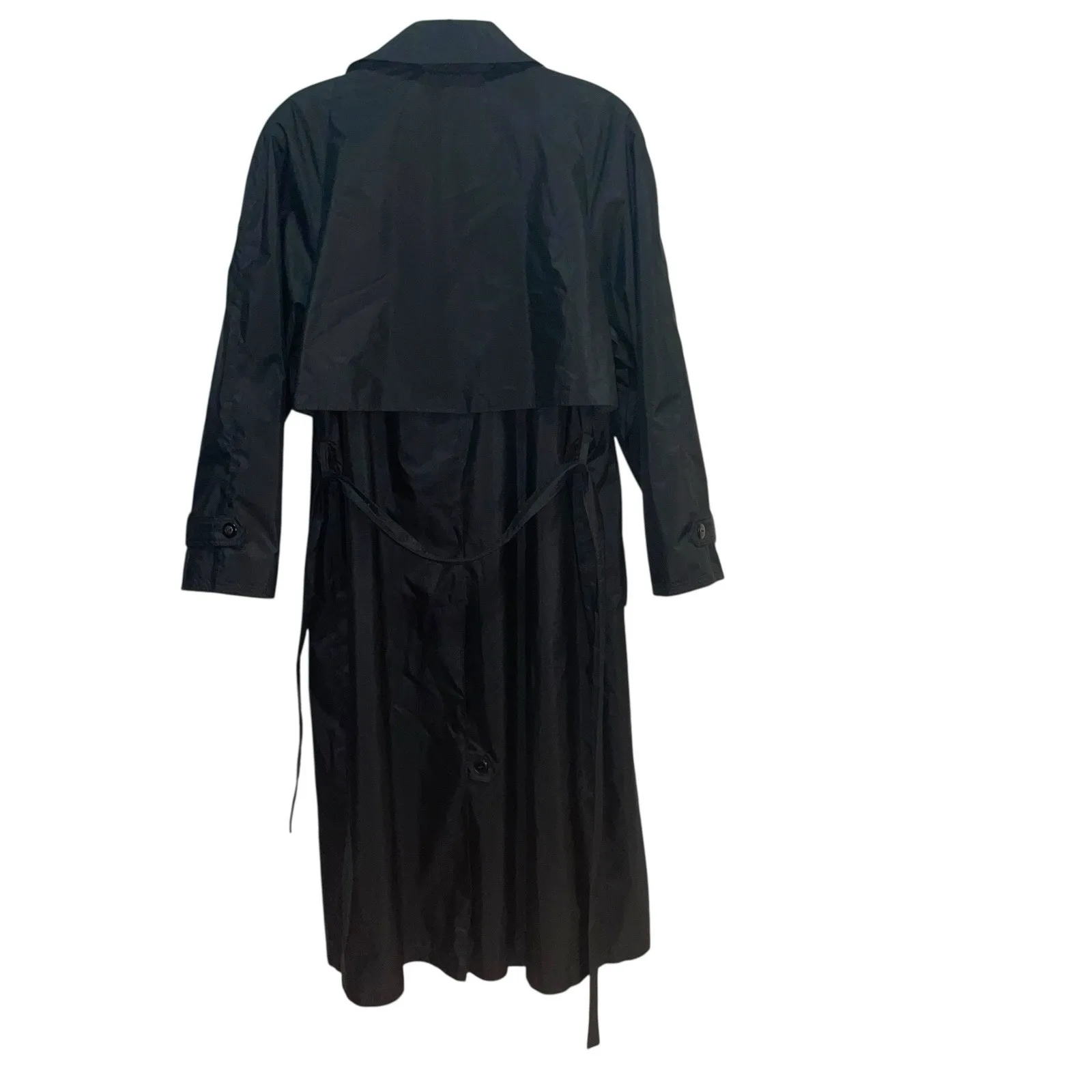 Vintage FSL Collection Trench Coat Women's 12 Black Belted Classic Chic - Image 3
