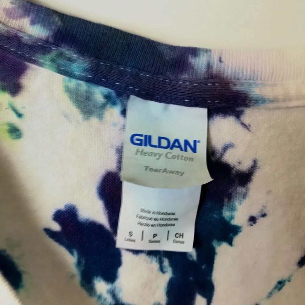 Gildan T Shirt Womens Multicolor Extra Small Trendy Tie Dye Festival V-Neck Tee - Image 4