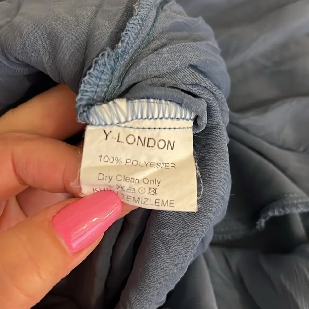 Y London crinkled sheer beach cover, long split sleeve, blue grey sz M(42 Eur) Size M - Image 10