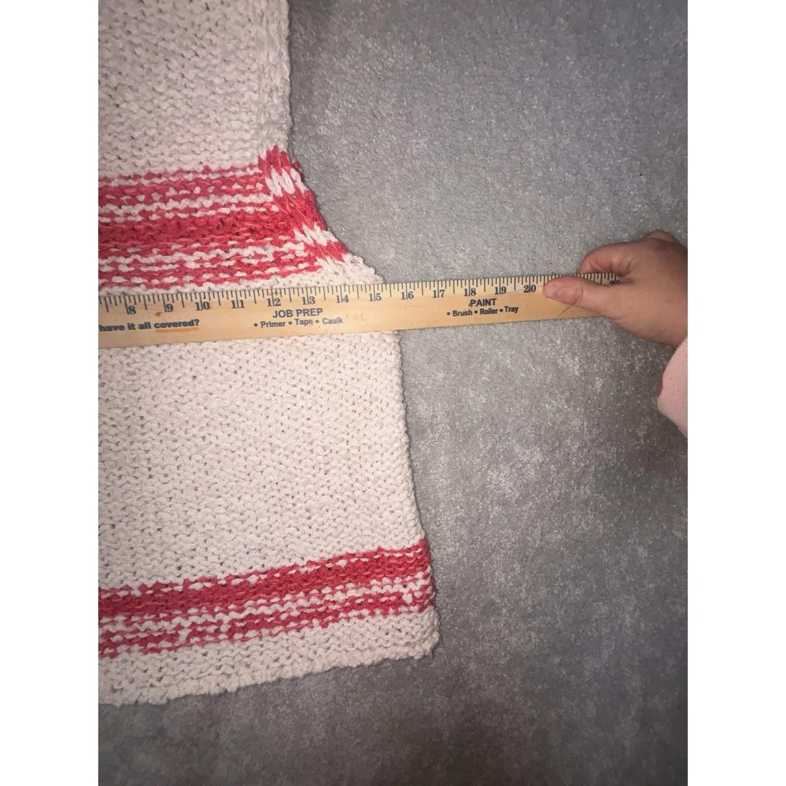 Anthropologie Pilcro mock-neck keyhole sweater tank off-white red striped Small - Image 7