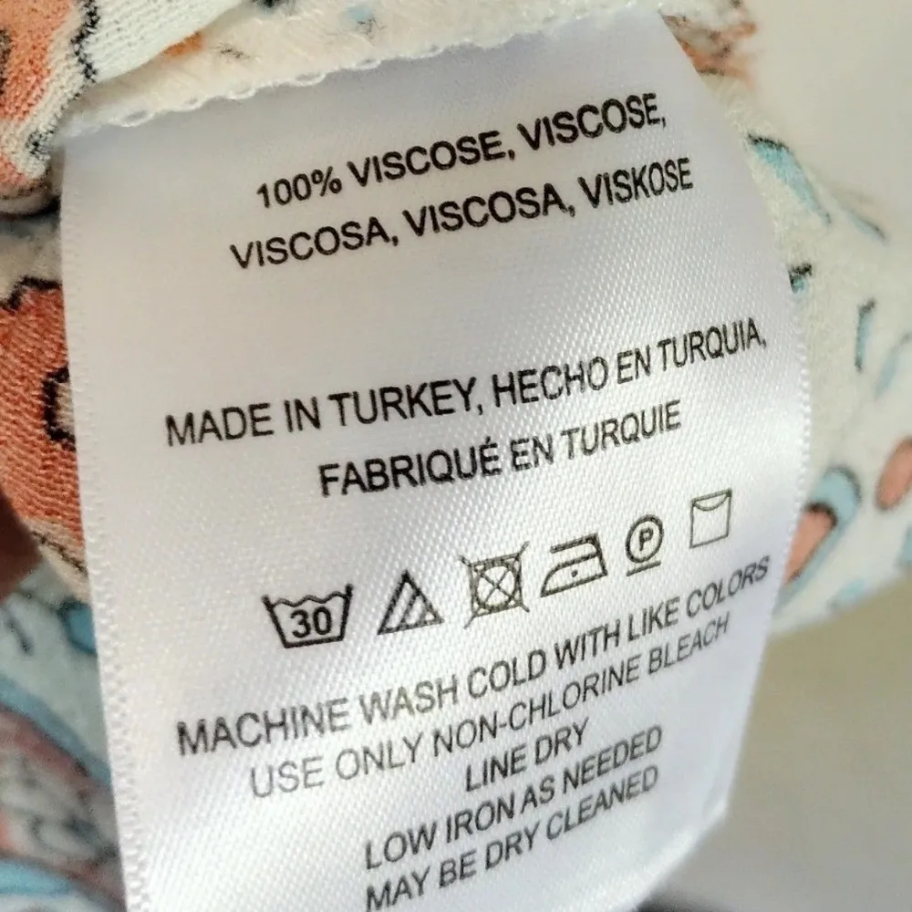 Maeve Anthropologie Button Front Midi Dress Size 0  Boho Floral Geometric Print - Image 7