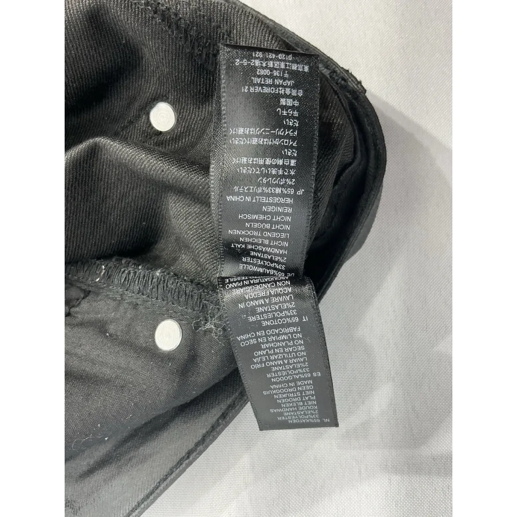 Womans Forever 21 Premium Denim Size 29 Black Shiny Pants - Image 4