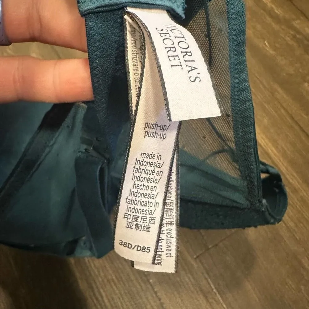 Victoria’s Secret Pushup green floral dotted lace 38D bra - Image 3