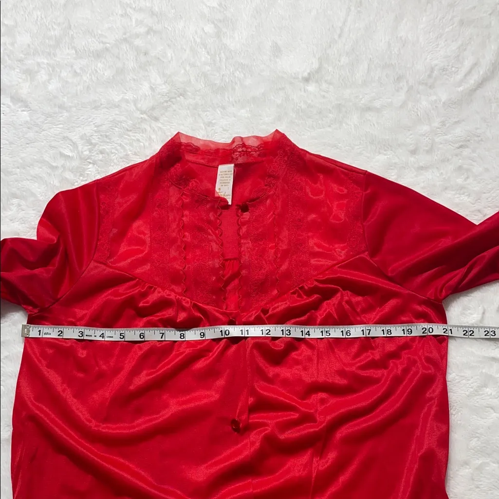 Vintage NWT Luxurious Scarlet Women's Robe Red - Image 9